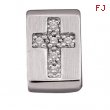 14K White Gold Diamond Cross Pendant Slide