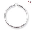 14K White Gold Diamond-Cut 3x60mm Round Hoop Earrings