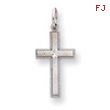 14K White Gold Diamond-Cut Cross Pendant