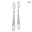 14K White Gold Diamond-cut Dangle Earrings