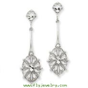 14K White Gold Diamond-cut Filigre