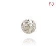 14K White Gold Diamond-Cut Filigree Ball Chain Slide
