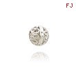 14K White Gold Diamond-Cut Filigree Ball Chain Slide