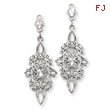 14K White Gold Diamond-cut Filigree Dangle Earrings