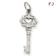 14K White Gold Diamond-Cut Key Charm