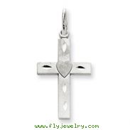 14K White Gold Diamond-Cut Latin Cross Charm