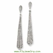 14k White Gold Diamond Dangle Earrings