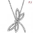 14K White Gold Diamond Dragonfly Necklace