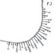 14K White Gold Diamond Drops Necklace