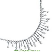 14K White Gold Diamond Drops Necklace