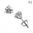 14K White Gold Diamond Earring