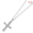 14k White Gold Diamond Fascination 18in Cross Necklace