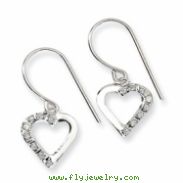 14k White Gold Diamond Fascination Heart Earrings