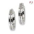 14k White Gold Diamond Fascination Round Hinged Hoop Earrings