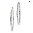 14k White Gold Diamond Fascination Round Hinged Hoop Earrings