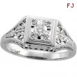 14K White Gold Diamond Filigree Ring