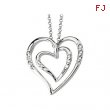 14K White Gold Diamond Heart Necklace