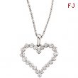 14K White Gold Diamond Heart Necklace