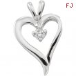 14K White Gold Diamond Heart Pendant