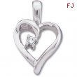 14K White Gold Diamond Heart Pendant