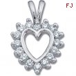 14K White Gold Diamond Heart Pendant