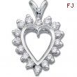 14K White Gold Diamond Heart Pendant