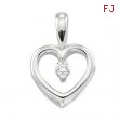 14K White Gold Diamond Heart Pendant