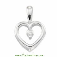 14K White Gold Diamond Heart Pendant