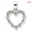 14k White Gold Diamond Heart Pendant