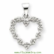 14k White Gold Diamond Heart Pendant