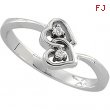 14K White Gold Diamond Heart Ring