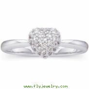 14K White Gold Diamond Heart Ring