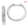 14k White Gold Diamond Hoop Earrings