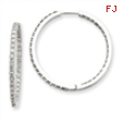 14k White Gold Diamond Hoop Earrings