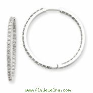 14k White Gold Diamond Hoop Earrings