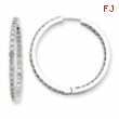 14k White Gold Diamond Hoop Earrings