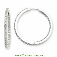 14k White Gold Diamond Hoop Earrings