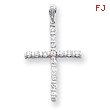 14K White Gold Diamond Latin Cross Pendant