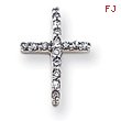 14K White Gold Diamond Latin Cross Pendant