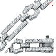 14K White Gold Diamond Long Link Bracelet