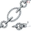 14K White Gold Diamond Oval & Round Link Bracelet