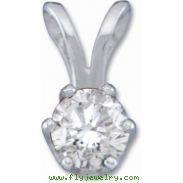 14K White Gold Diamond Pendant