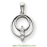 14K White Gold Diamond Pendant