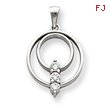 14K White Gold Diamond Pendant