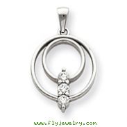 14K White Gold Diamond Pendant