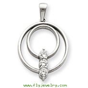 14K White Gold Diamond Pendant