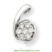 14K White Gold Diamond Pendant