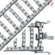 14K White Gold Diamond Rail Road Bracelet