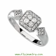 14K White Gold Diamond Ring