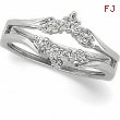 14K White Gold Diamond Ring Guard